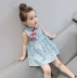 Cô gái ăn mặc 2018 mùa hè mới nữ bé quần áo trẻ em trẻ em váy retro cheongsam váy cô gái công chúa váy