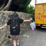 Летняя футболка, оверсайз, короткий рукав