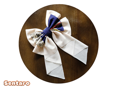 taobao agent [Semotaro] Original Fat Rabbit and Fresh Mushroom cute ribbon tie breast border two -purpose big buttons