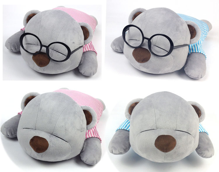 独立枕芯可拆洗趴趴熊公仔加冰丝凉席创意音乐枕毛绒玩具生日礼品