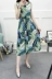 2018 mẹ nạp Hàn Quốc phiên bản của hoa tay áo váy dài chất béo mm kích thước lớn là mỏng dây kéo bông lụa đầm Quần áo của mẹ