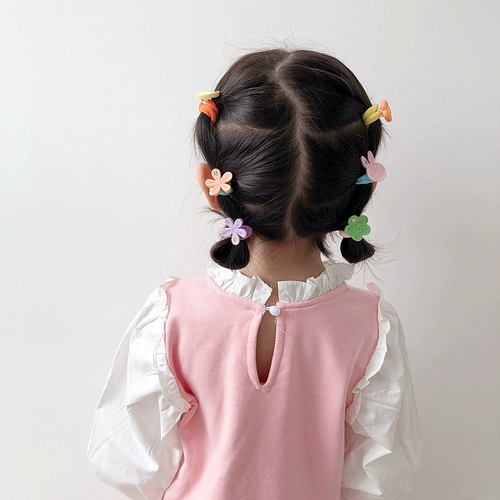 Минибабированные детские аксессуары для волос корейская версия мягкой милой радужной конфеты пять звезд любви цветочные полотенце Пара резиновых лент