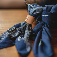 карманный платок 阿美咔叽复古腰果花小方巾扣潮牌街头纯棉机车嘻哈头巾男女手腕巾