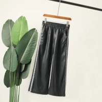 Демисезонные черные полиуретановые приталенные штаны, бархатные штаны-клёш для отдыха, коллекция 2021, высокая талия