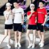 Couple thể thao phù hợp với 2018 mùa hè mới nữ ngắn tay quần short nam giới bình thường của một nửa tay sinh viên chạy hai mảnh bộ adidas hồng Thể thao sau