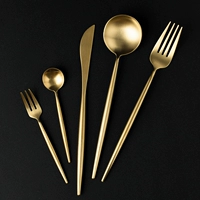Cybil Nordic Cooking Dailware Сталовая сталь из нержавеющей стали и вилка Золотая в основном пошаговая ложка Главная Diek Main Dine Category Tea Tablet Fruit вилка