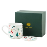 Cybil Christmas Cup Cup Cup с кепкой с ложкой керамической чашки маленькая мощность чашка детской чашки с водной чашкой