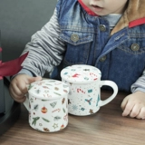 Cybil Christmas Cup Cup Cup с кепкой с ложкой керамической чашки маленькая мощность чашка детской чашки с водной чашкой