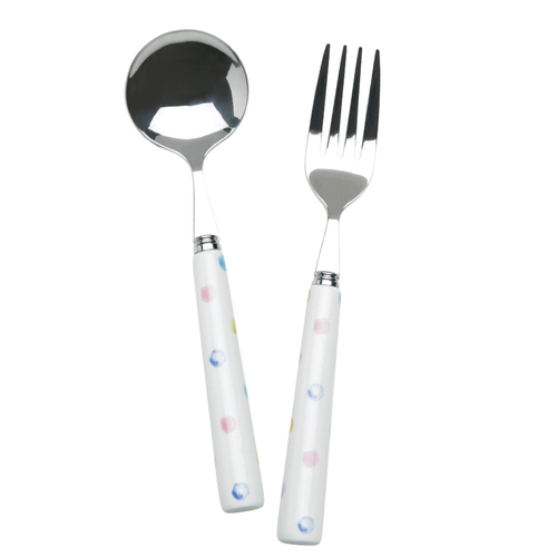 Cybil Color чернила Ripple Dot Ceramic Handling Dableware круглая ложка Rice Spoon Fork Fork Fork Cow Row Newing Device