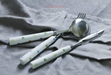 Cybil Color чернила Ripple Dot Ceramic Handling Dableware круглая ложка Rice Spoon Fork Fork Fork Cow Row Newing Device