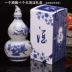 Chai rượu vang gốm 1 kg nạp Jingdezhen màu xanh và trắng sứ gốm chai rượu vang một pound nạp rượu thiết lập với hộp rượu hộp quà tặng ly vang Rượu vang