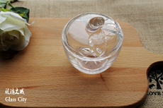 Сахарница glass city无铅玻璃苹果造型糖缸调味罐布丁碗燕窝碗首饰盒糖果盒