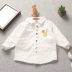 Trai áo sơ mi trắng dài tay cotton và linen cotton cơ sở 2018 áo trẻ em 1-3-5 tuổi mùa xuân và mùa thu nam bé