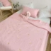 Lưới màu đỏ dễ thương gió nhỏ thêu hoa anh đào trải giường màu tím hồng bông nhồi 1,5 1,8 m trải giường ba mảnh - Trải giường