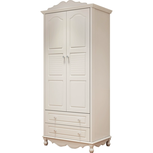 Корейский сельский шкаф -шкаф -стиль двухуровневого гардероба Белый гардероб Современный минималистский хранение спального шкафу