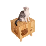 Деревянная летняя универсальная мебель для кровати на четыре сезона из натурального дерева, домашний питомец