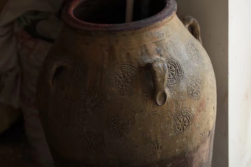 Magou Kiln в династии Цин Деньги схема Большой цилиндр лотос резервуар для воды старый объект старая глиняная пакетика старая бесплатная доставка китайская классическая украшение