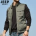 JEEP Jeep 2019 xuân hè mới áo khoác nam vest mới thiết bị quân sự đa túi vest nam áo khoác nhiếp ảnh - Dệt kim Vest áo khoác len hàn quốc Dệt kim Vest