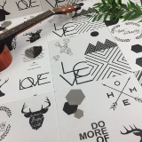 Северный современный стиль туалетный кирпич Черно -белая плитка 300x300 Внутренний кухонный балконный балконная плитка плитка кирпич