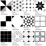 Черно -белая плитка Nordic в стиле ванной комнаты кухонная плитка плитка плитка балконы плитка настенные плитка 300 нарезанные цветочные кирпичи