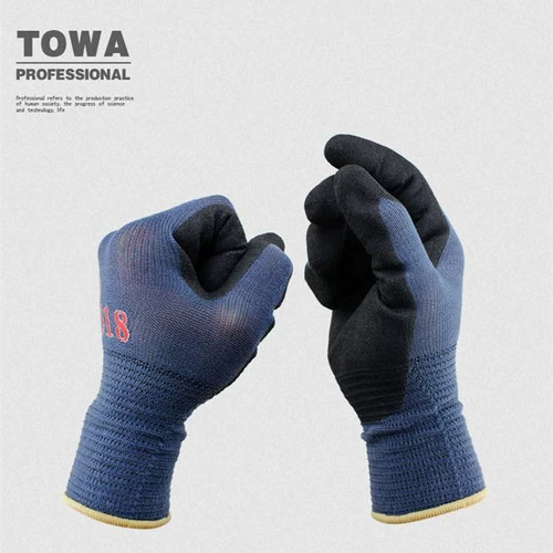TOWA518 Dingya Rubber Coating Gloves нефтяные, устойчивые к анти -SLIP, истиранию, устойчивая к анти -точковому страхованию рабочей силы.