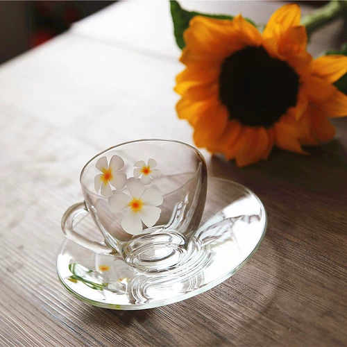 Импортный кофейный травяной чай, прозрачная чашка, наклейка со стаканом, европейский стиль
