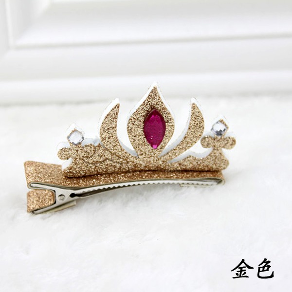 Korean children hair accessories Girls stereoscopic Crown Princess hairpin side folder Korean version of the cartoon baby bangs head ornaments