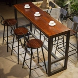 Магазин чая с молоком кафе Loft Retro Cafe на стену столовый стол Дом Длинный деревянный стол для винного стола Высокий стул Комбинация