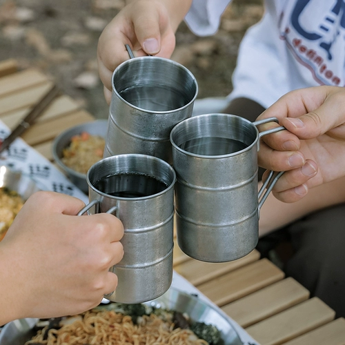 Ретро креативный стакан из нержавеющей стали для кемпинга, нержавеющая сталь AISI 304