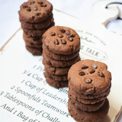 Какао -шоколадное соевое печенье набор сырья для домашнего использования, шоколадный воздух с жареным кастрюлем материал для выпечки выпечки