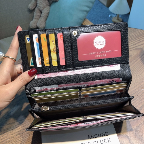 Бумажник, сумка через плечо, вместительный и большой кошелек, ультратонкий изысканный модный картхолдер, премиум класс, из натуральной кожи