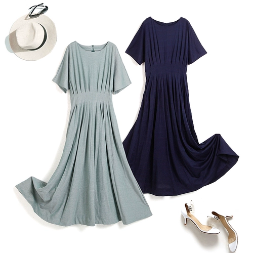 Шелковый корсет, летнее платье с коротким рукавом, длинная юбка