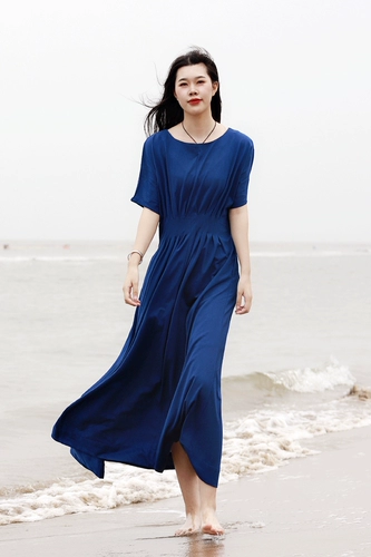 Шелковый корсет, летнее платье с коротким рукавом, длинная юбка