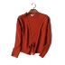 Áo khoác lửng ngắn mùa thu Mới len len đan len Merino đan len với áo cánh đọ sức