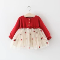 Осеннее платье, хлопковая детская весенняя юбка для принцессы, детская одежда, 1-3 лет