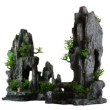 Рыбные рок -горы и аквариум -декоративная фальшивая трава симуляция зеленый камень дракона Скрытие рыбных гнездо