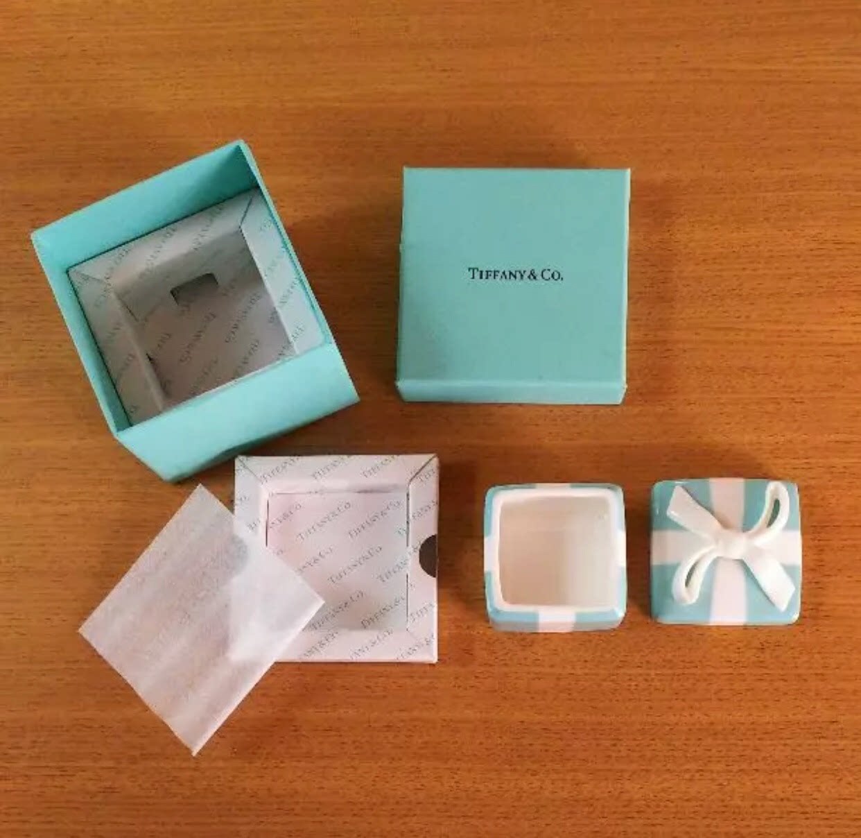 Blue small storage system with bow, Japanese pack, Birthday gift