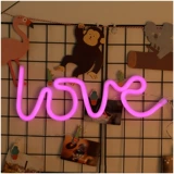 [LOVE霓虹灯led彩灯卧室台灯月亮 USB电池创意造型灯橱窗装饰 爱心]