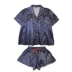 NAGIRL Áo sơ mi tình yêu ngọt ngào Cổ áo Silky Satin Pajama Set Girl Summer Loose Short Tay áo Quần - Nam giới