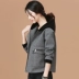 2019 áo mới mùa thu và mùa đông áo len trùm đầu của phụ nữ ngắn giản dị lỏng áo khoác ngắn lỏng áo khoác dày - Áo khoác ngắn Áo khoác ngắn