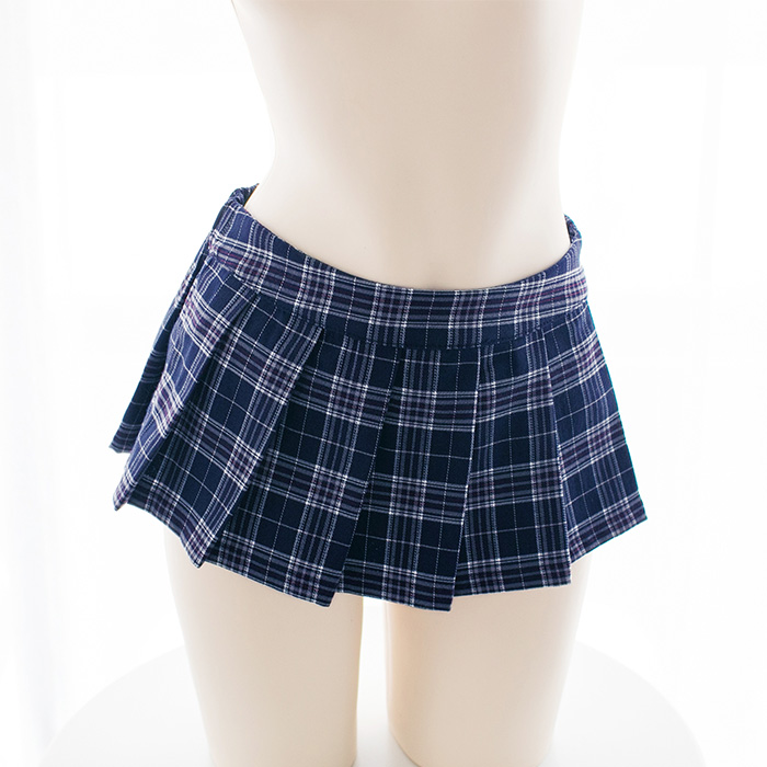 藏青格子22CM超MINI百褶格子超短小短裙性感可爱迷你短裙多种长度可选