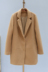 Áo khoác 2017 mùa đông quần áo hiệu giảm giá của phụ nữ 7D3053 ve áo màu rắn đơn giản tối khóa áo len dài áo khoác nữ hàng hiệu Trung bình và dài Coat