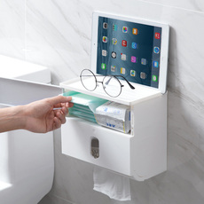 Диспенсер бумажных полотенец 居家家免打孔卫生间纸巾盒厕所防水卷纸筒置物架浴室卫生巾收纳架