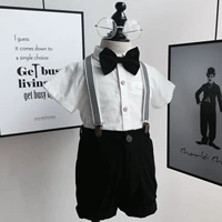 Нарукавники, комплект, черные подтяжки с бантиком, короткий рукав