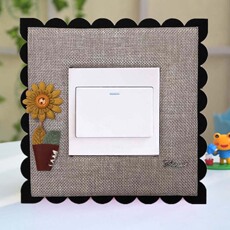 Декор для выключателя 布艺开关贴墙贴保护套田园花朵开关贴开关套插座套开关装饰贴