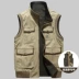 Xe jeep cotton hai mặt nam vest ngoài trời dụng cụ xác thực nam giới chụp ảnh vest - Áo vest cotton