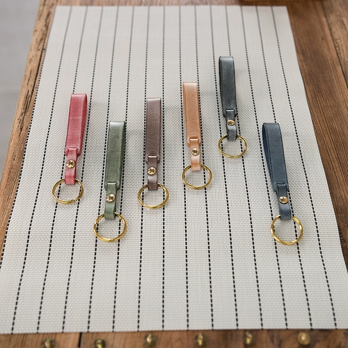 Латунный брелок, подвеска, сувенир, из натуральной кожи, с печатью вашего логотипа