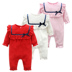 Bé onesies mùa xuân và mùa hè bông nam giới và phụ nữ bé công chúa lá sen ren quần áo trăng tròn trăm ngày rượu vang đỏ áo choàng Áo liền quần