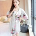 Áo ngủ nữ mùa hè băng lụa lỏng kích thước lớn kimono mỏng đồ ngủ mùa xuân và mùa thu yukata sexy lụa ngắn tay áo choàng tắm mùa hè