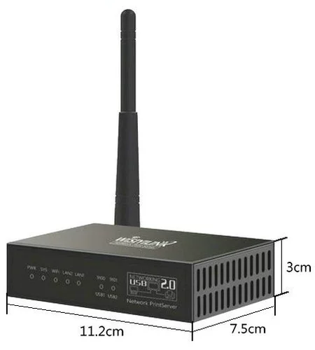 Wisiyilink Двойной USB -порт беспроводной сервер Wi -Fi -принтеров Внешний сеть мобильный телефон удаленная печать